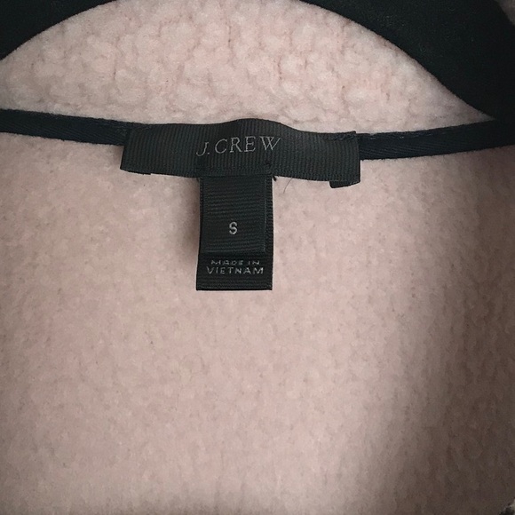 J Crew Pink Crop Half Zip Polartec Fleece Pullover Sweater - Picture 7 of 9